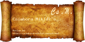 Csimbora Miklós névjegykártya