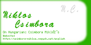 miklos csimbora business card